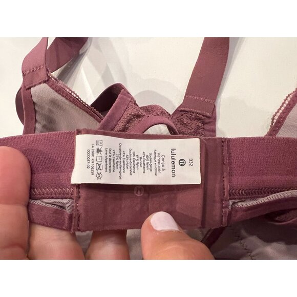 Lululemon Awake To Lace Bra Plumful/Smoky Blush Minimal Seams Molded Cups Sz 32B - Picture 9 of 9